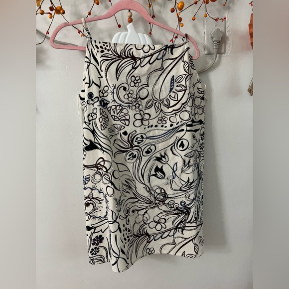 Zara Black, Brown Silver, Cooper, Blue and White Patterned Mini Dress - Picture 4 of 9